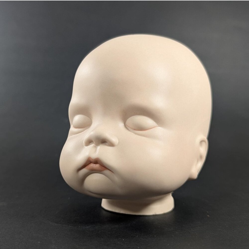 Vintage Creepy Sleeping Baby porcelain Doll head, old doll parts post mortem